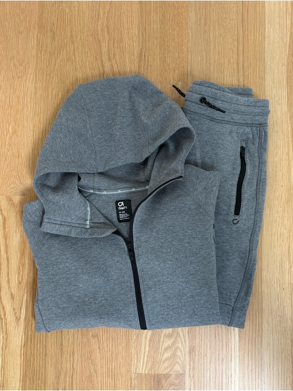 GAP Kids Gap Fit Heather Gray Zip Hoodie & Jogger Set